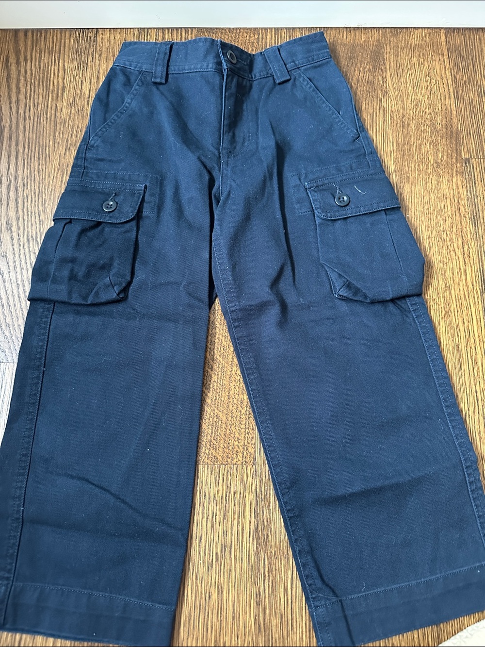 Ralph Lauren Boys Dark Blue Cargo Pants with Button-Flap Pockets